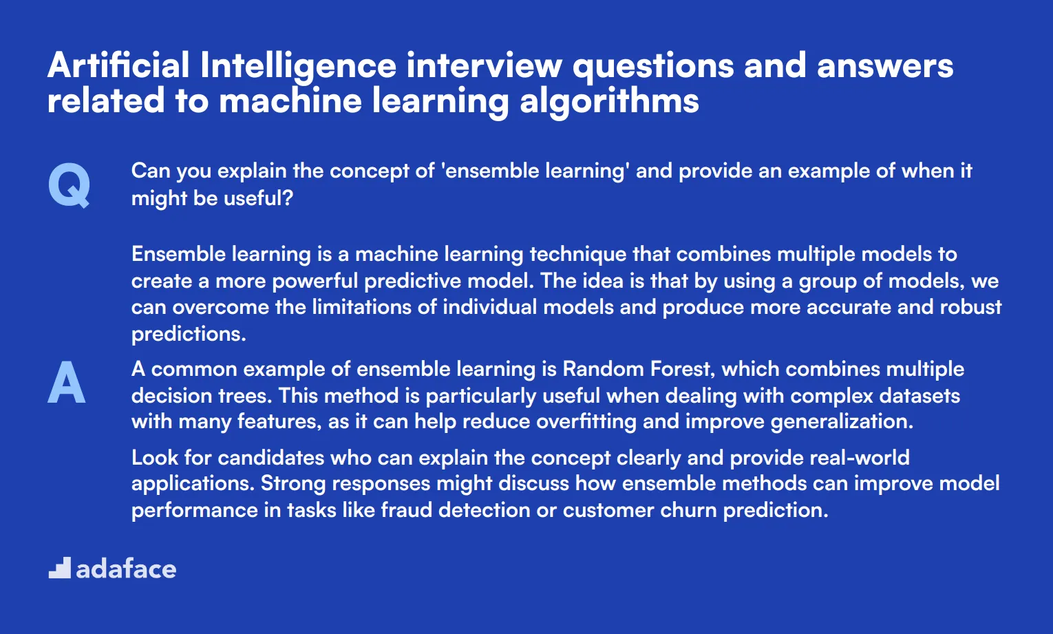 6 Artificial Intelligence interview questions and answers related to machine learning algorithms