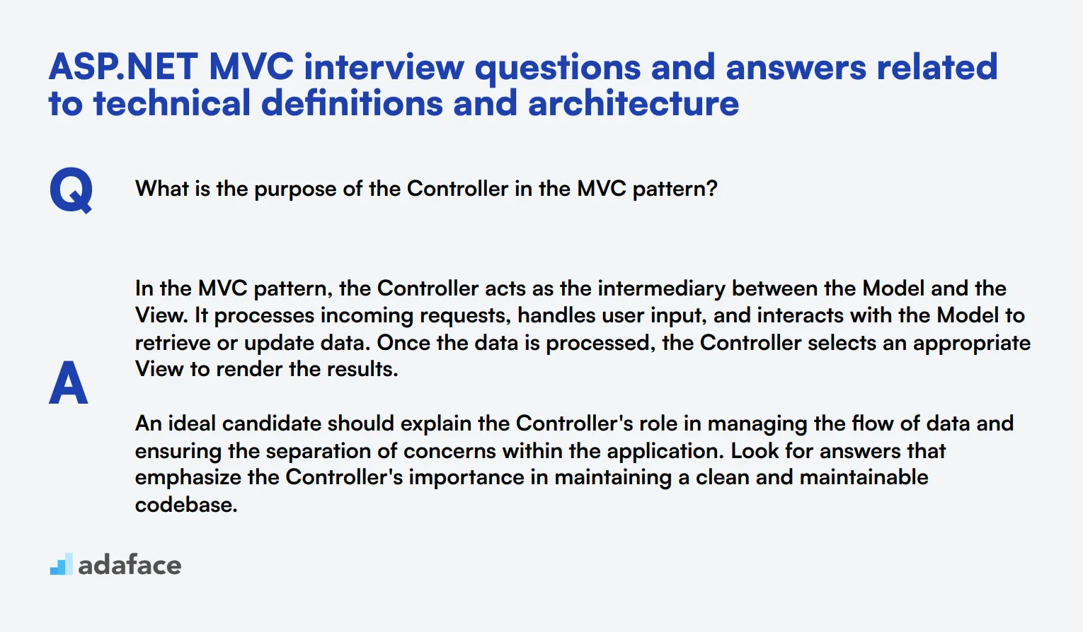 7 ASP.NET MVC interview questions and answers related to technical definitions and architecture