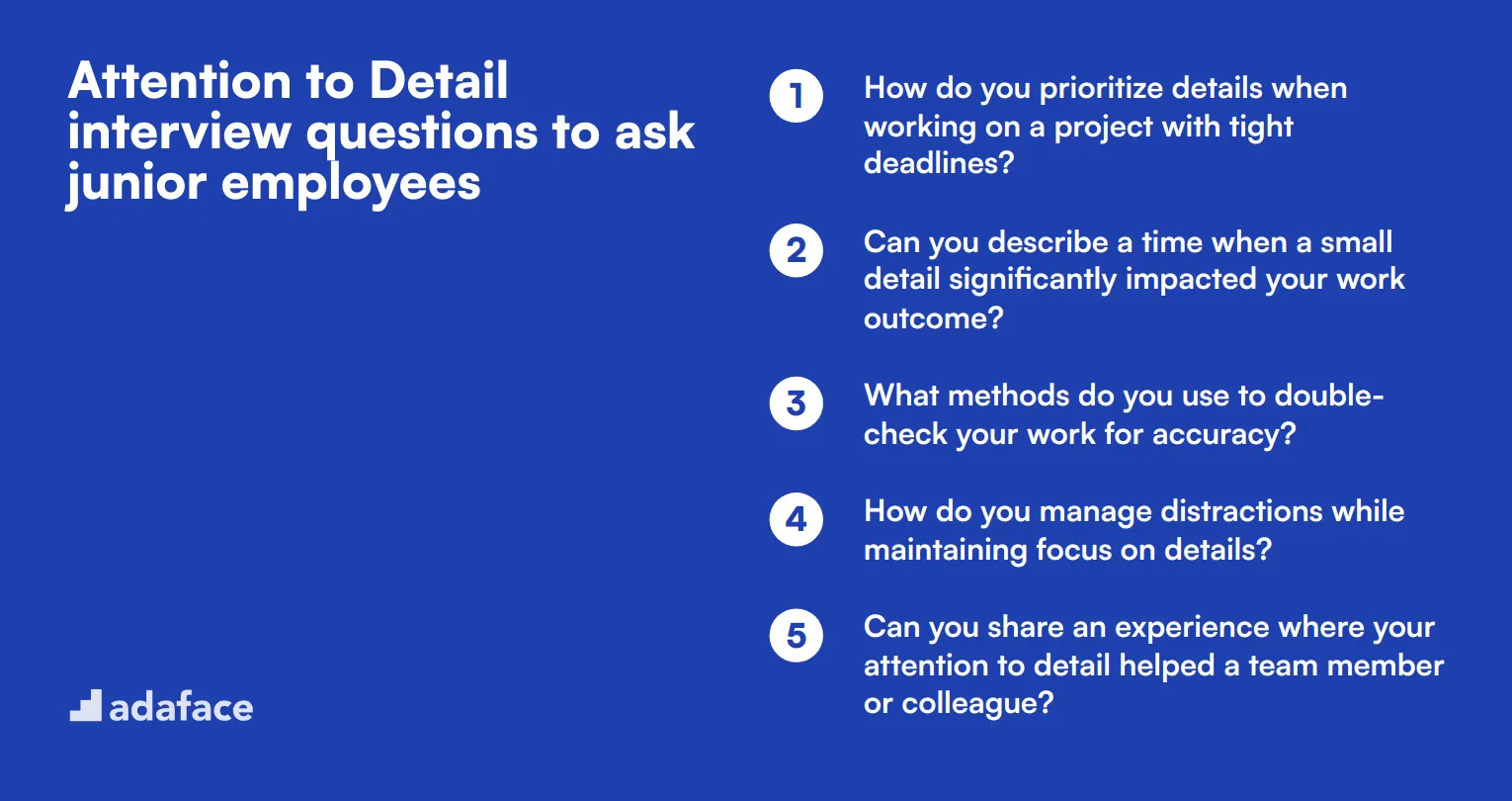 10 Attention to Detail interview questions to ask junior employees