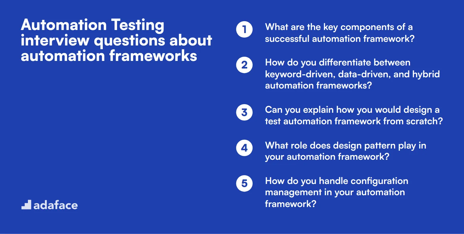 10 Automation Testing interview questions about automation frameworks