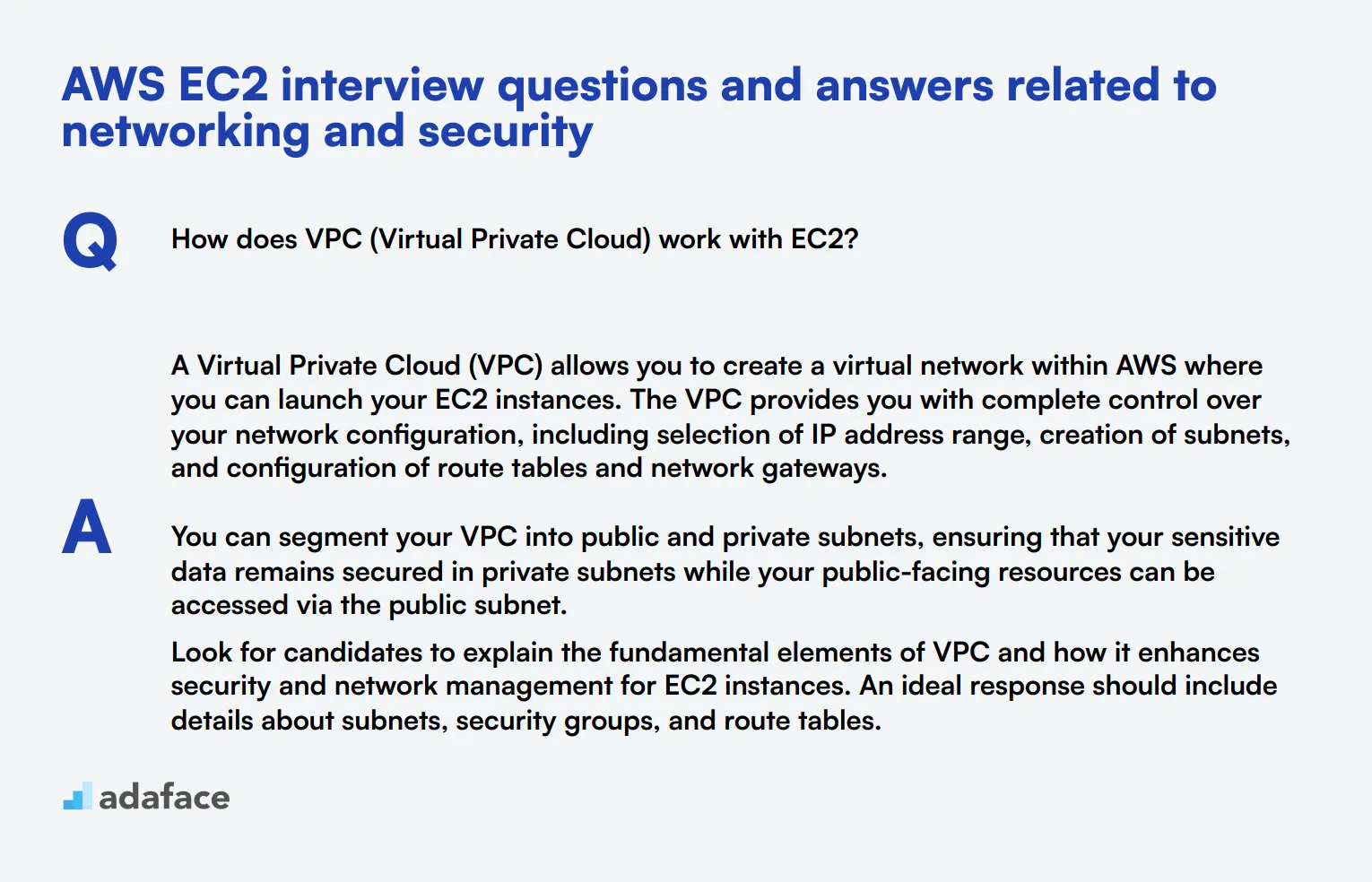 7 AWS EC2 interview questions and answers related to networking and security