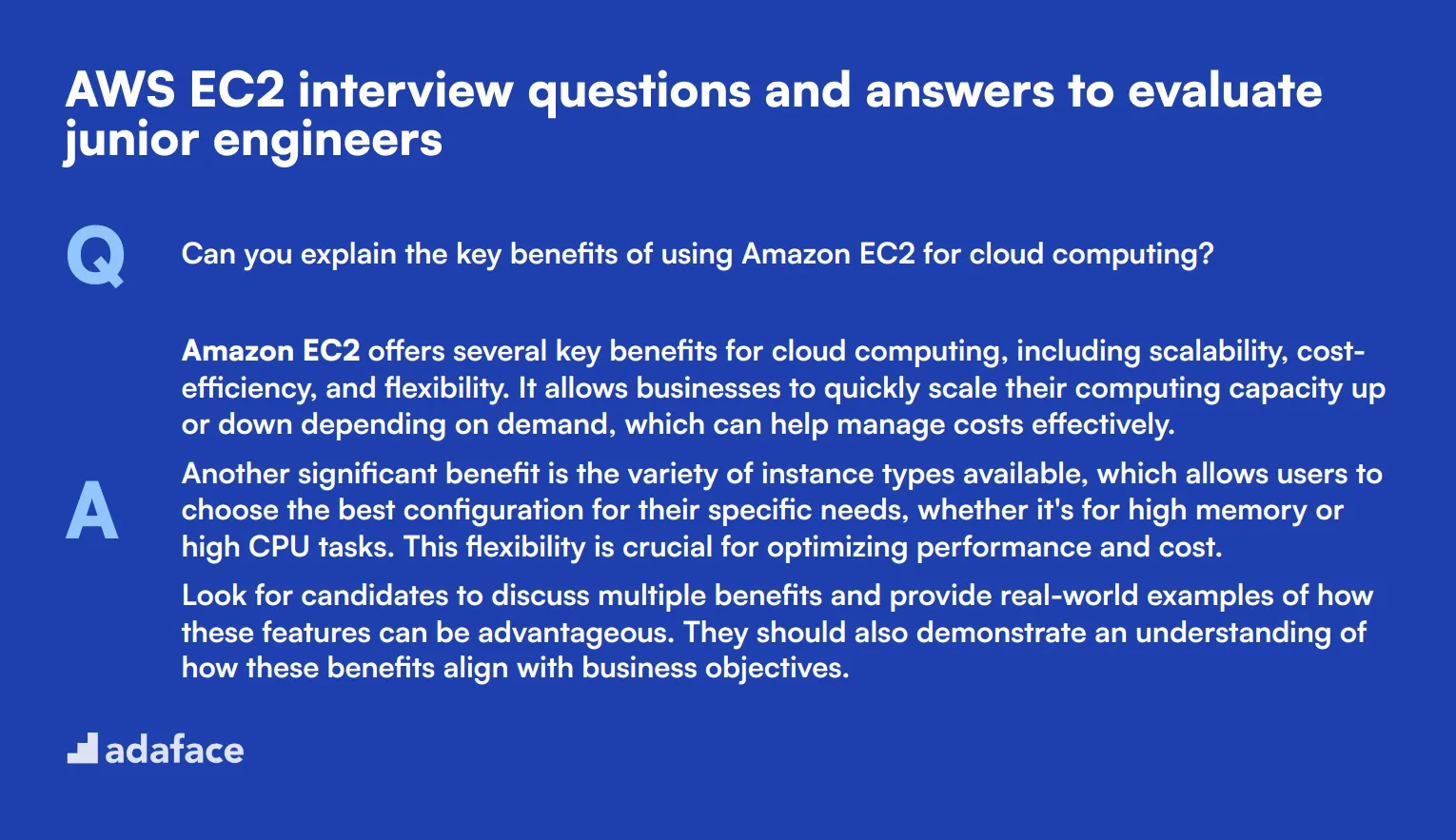 8 AWS EC2 interview questions and answers to evaluate junior engineers