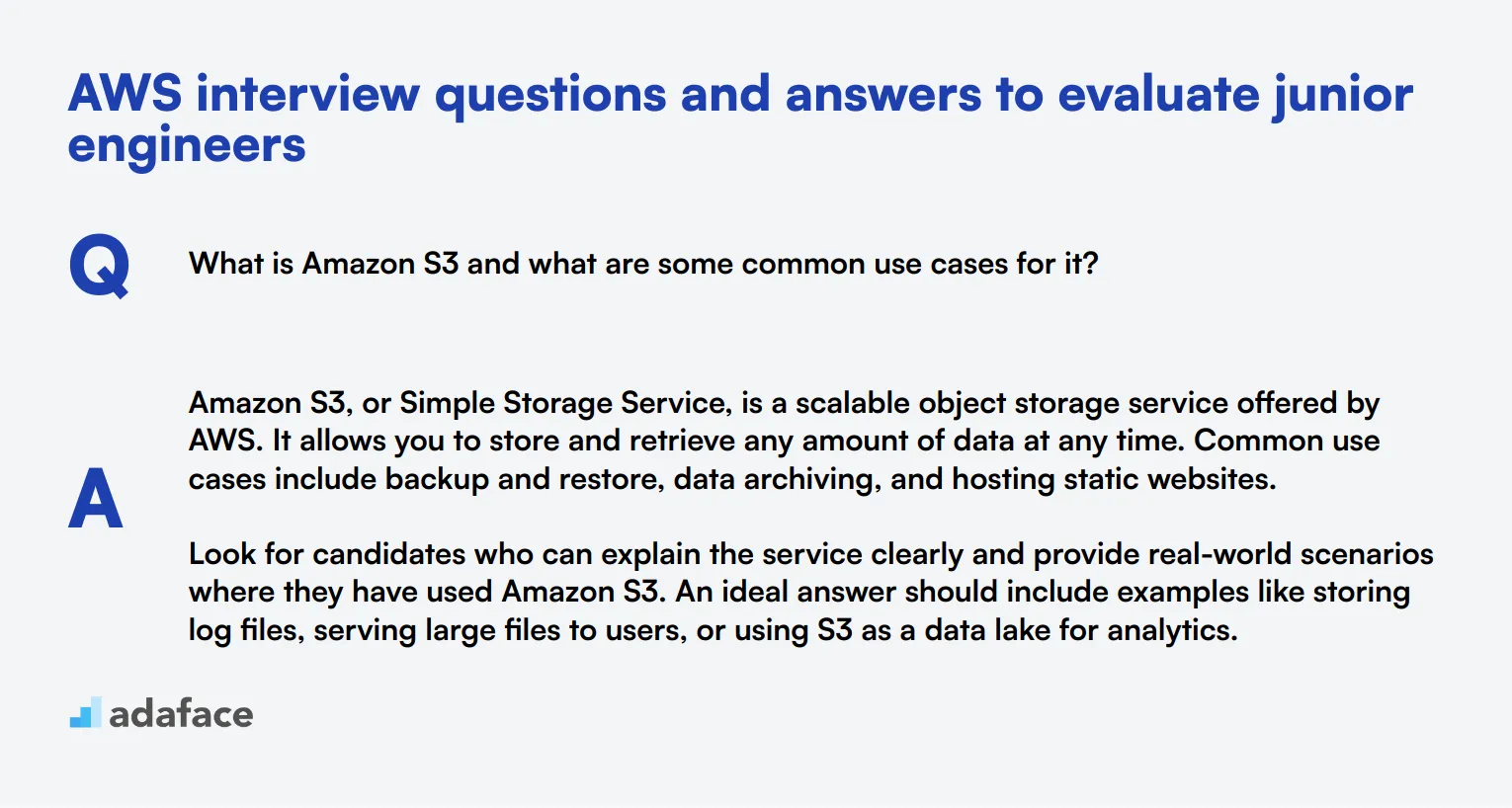 8 AWS interview questions and answers to evaluate junior engineers