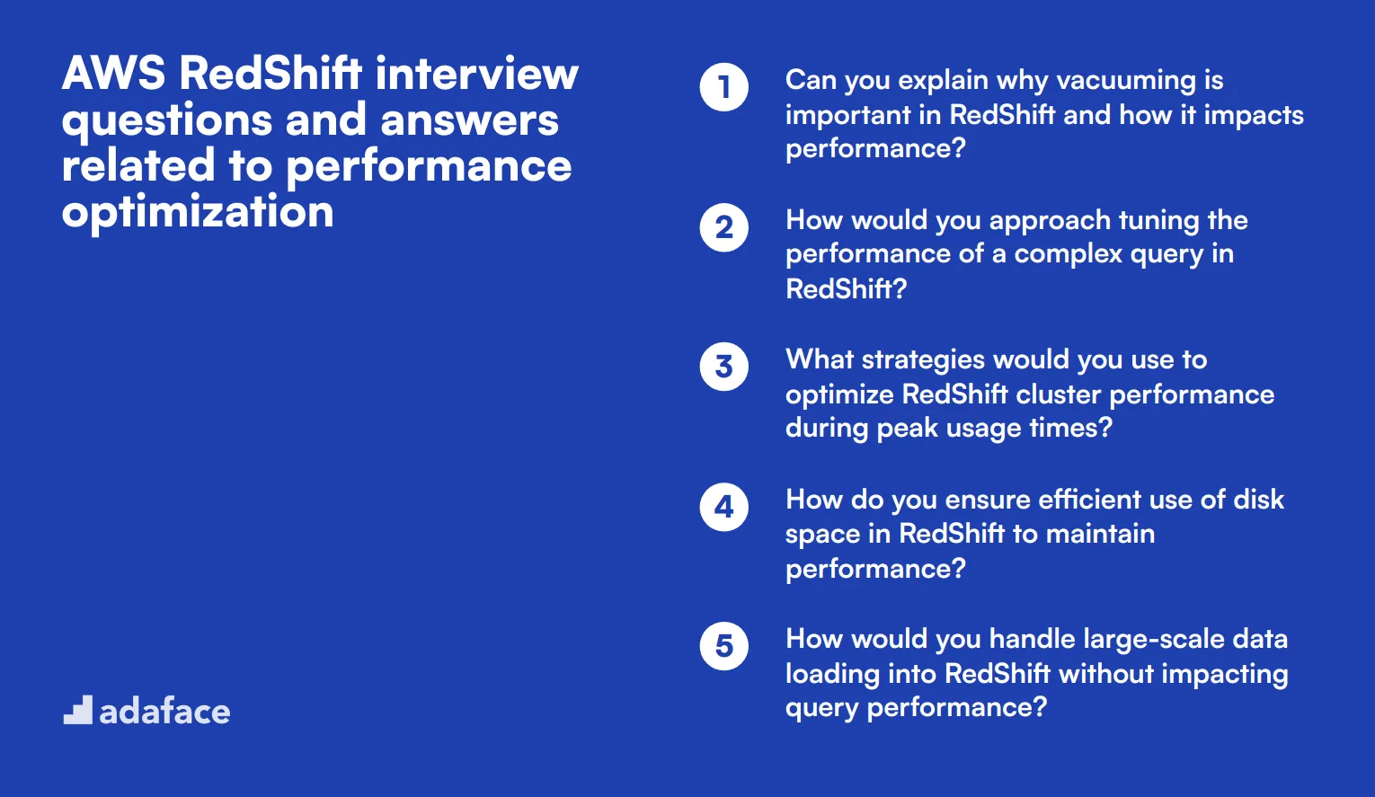 7 AWS RedShift interview questions and answers related to performance optimization