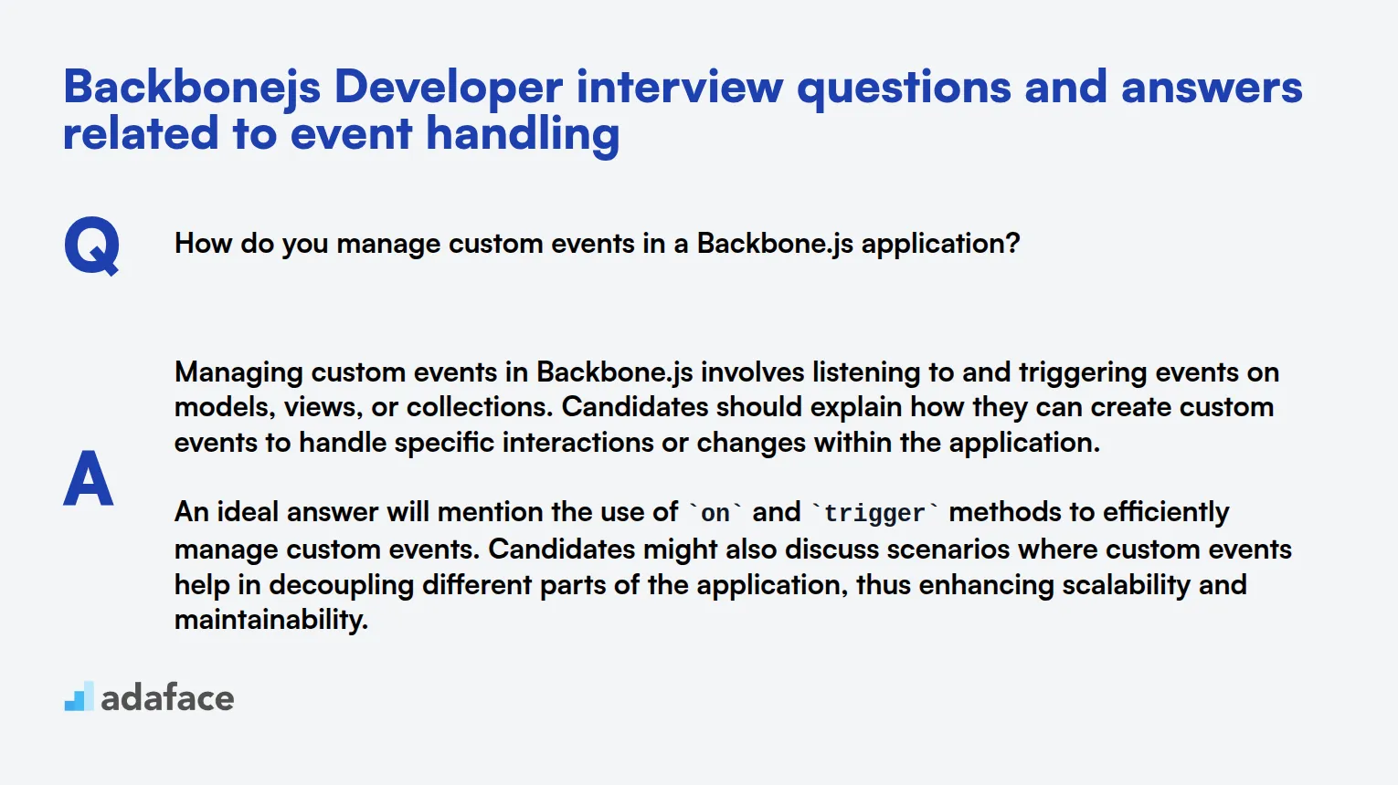 9 Backbonejs Developer interview questions and answers related to event handling