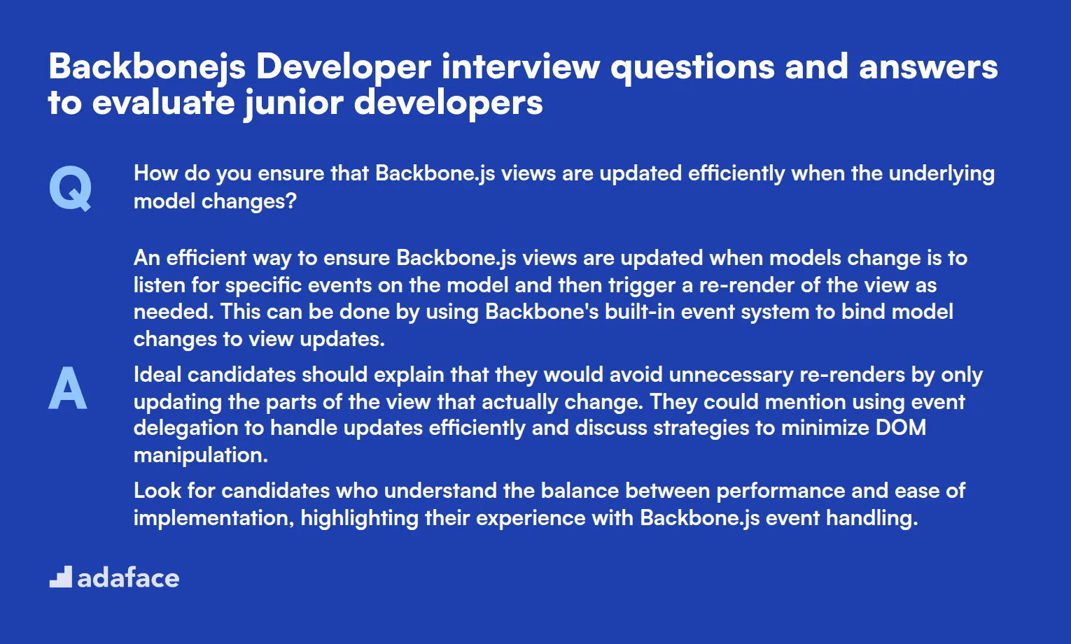 8 Backbonejs Developer interview questions and answers to evaluate junior developers