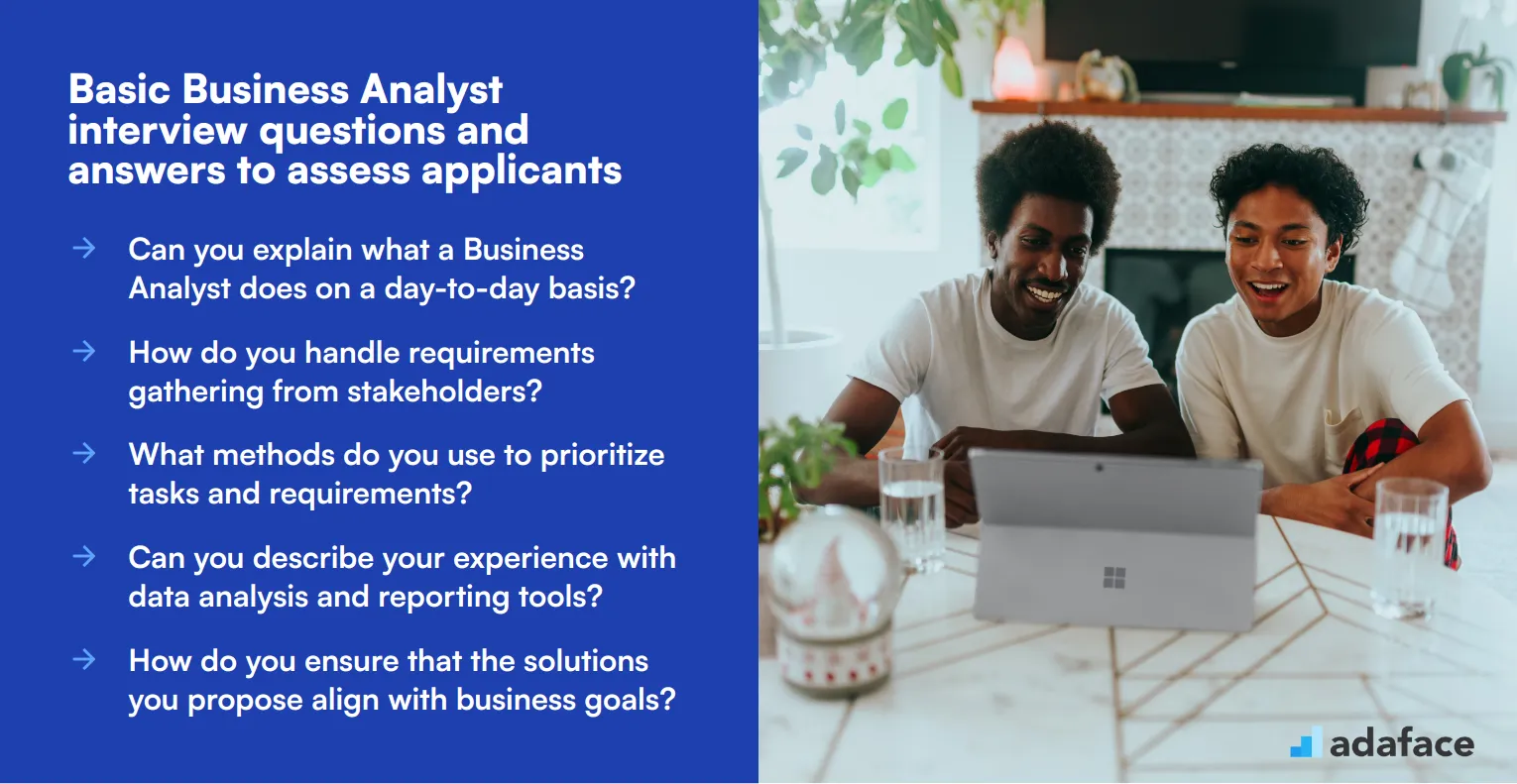 10 basic Business Analyst interview questions and answers to assess applicants