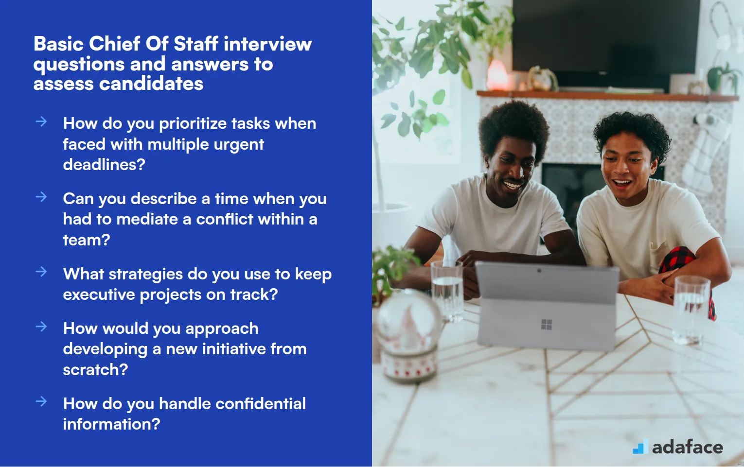 15 basic Chief Of Staff interview questions and answers to assess candidates