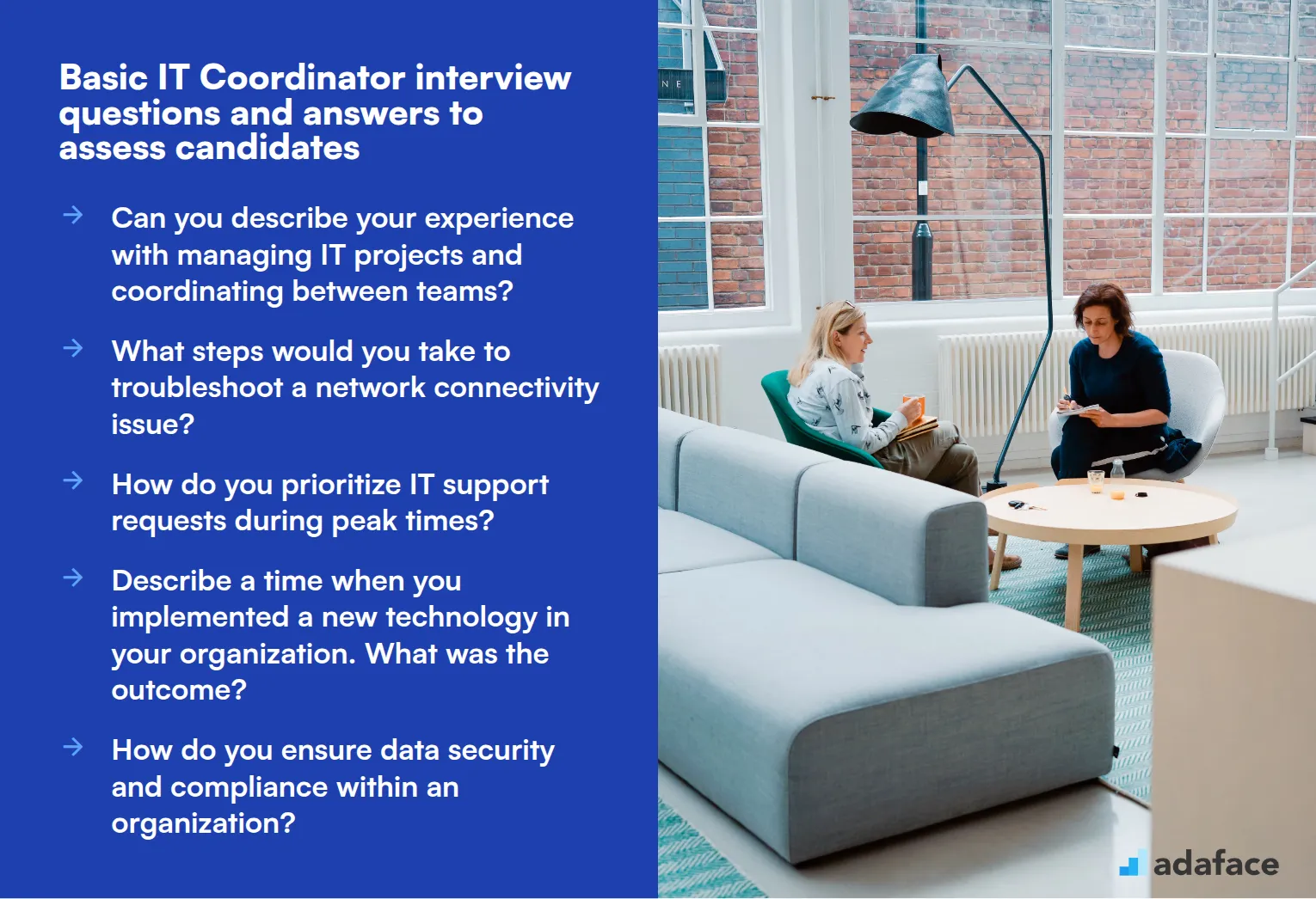 15 basic IT Coordinator interview questions and answers to assess candidates