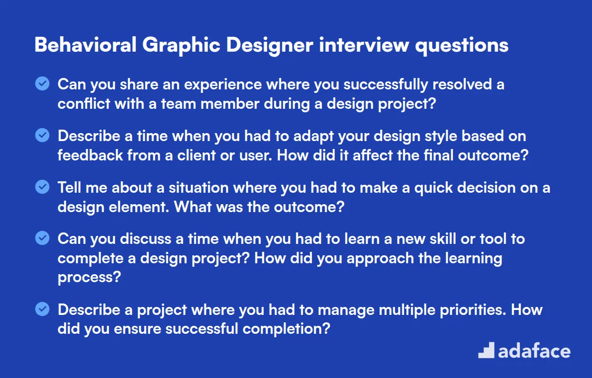 10 behavioral Graphic Designer interview questions