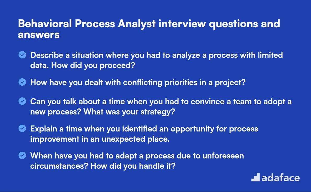 6 behavioral Process Analyst interview questions and answers
