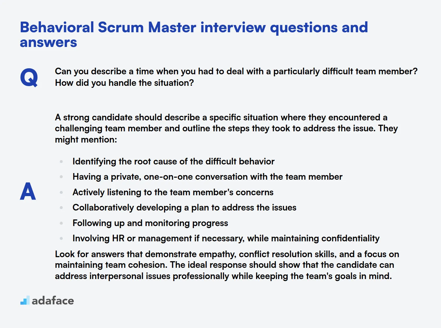 9 behavioral Scrum Master interview questions and answers
