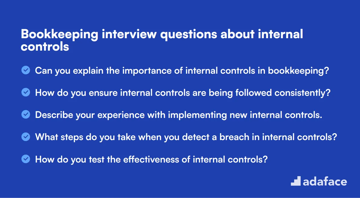 12 Bookkeeping interview questions about internal controls