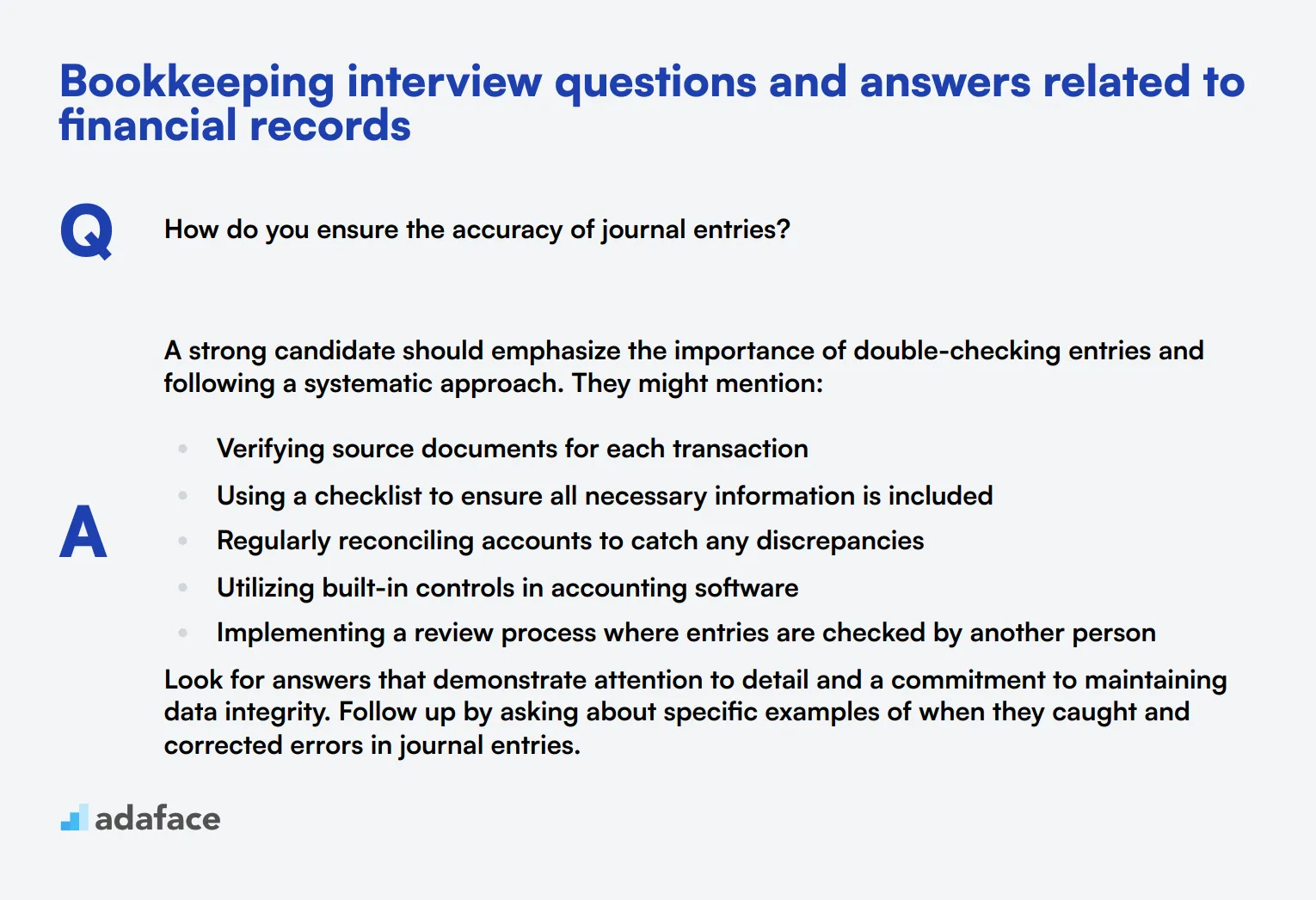 7 Bookkeeping interview questions and answers related to financial records