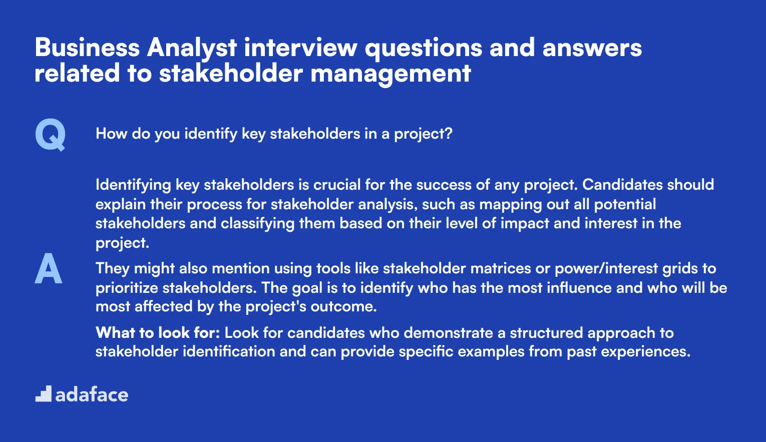 9 Business Analyst interview questions and answers related to stakeholder management