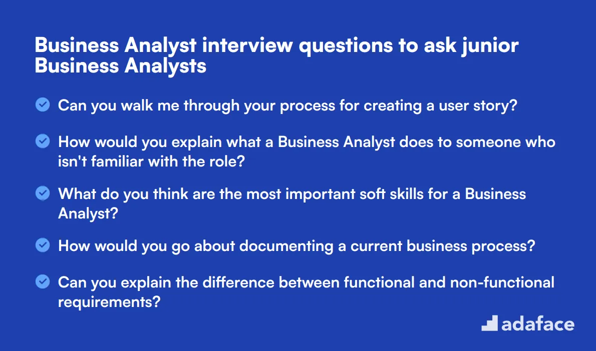 20 Business Analyst interview questions to ask junior Business Analysts