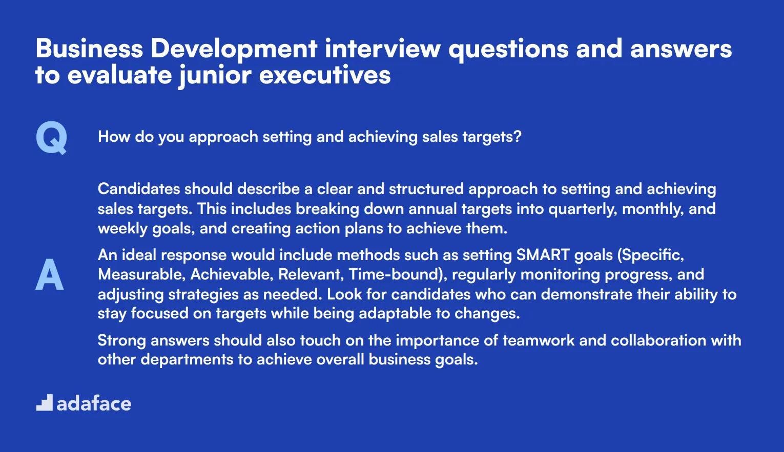 7 Business Development interview questions and answers to evaluate junior executives