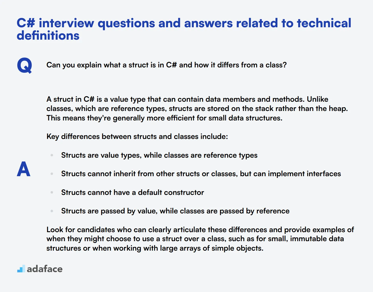 5 C# interview questions and answers related to technical definitions