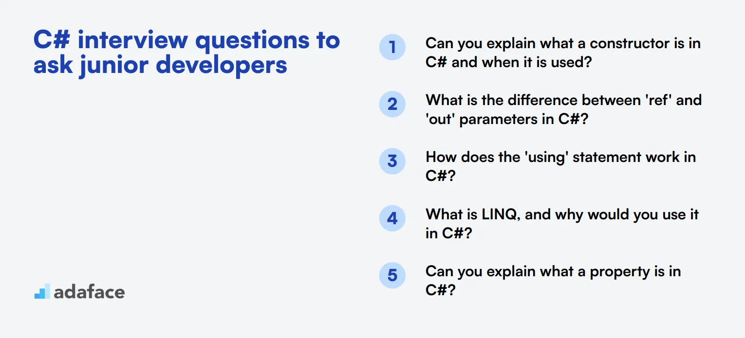 20 C# interview questions to ask junior developers