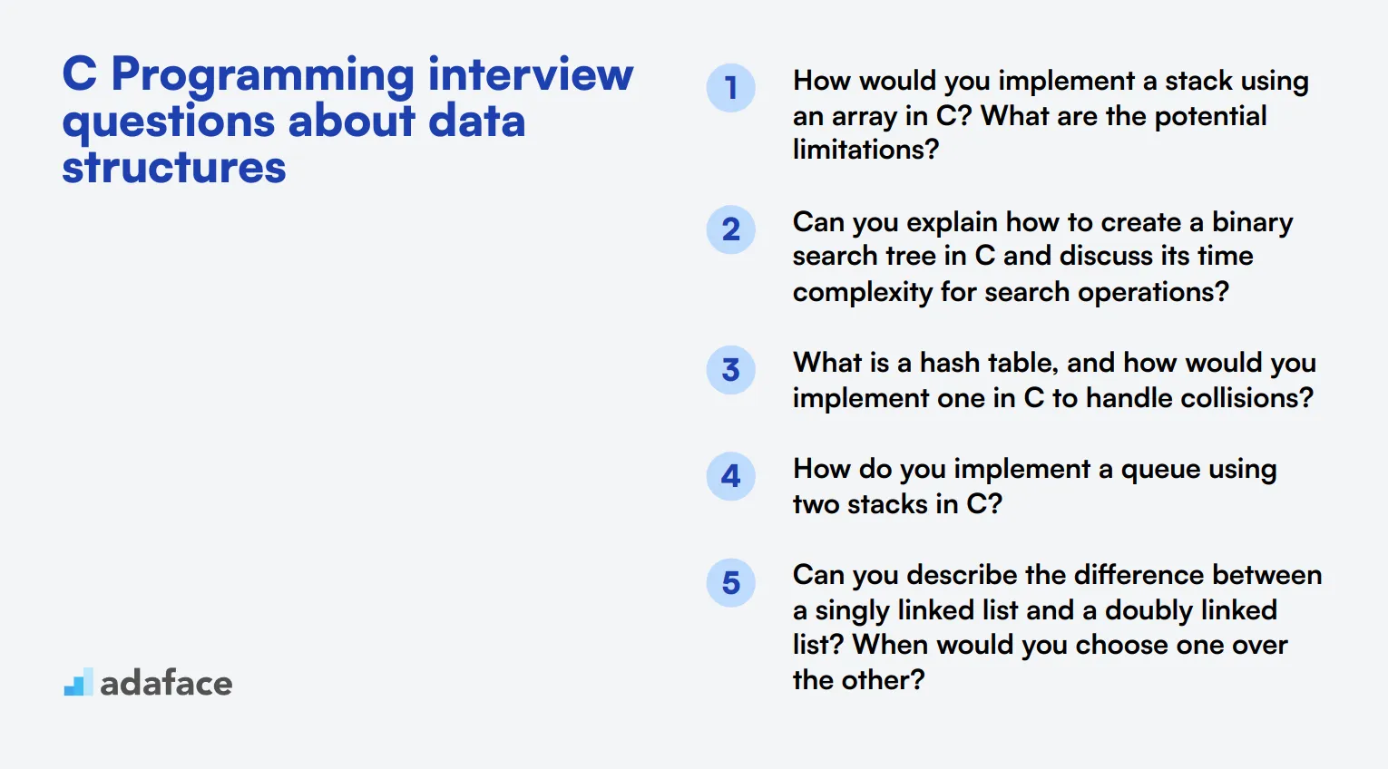 12 C Programming interview questions about data structures