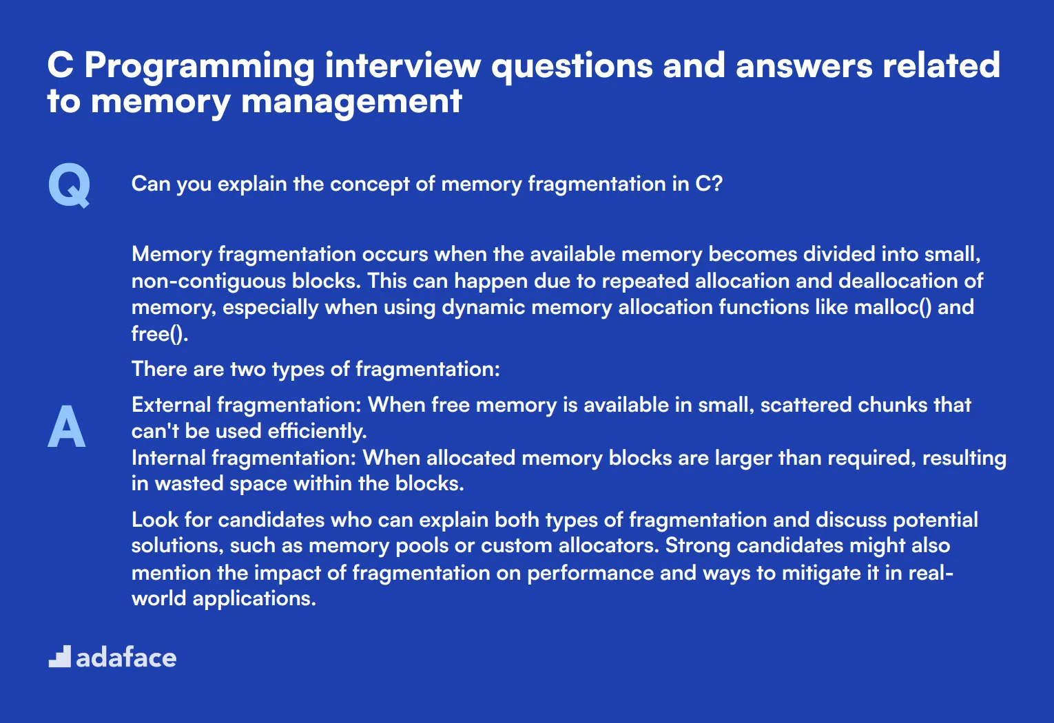 7 C Programming interview questions and answers related to memory management