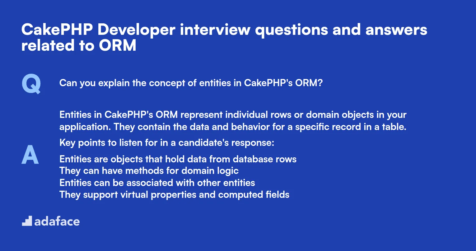 9 CakePHP Developer interview questions and answers related to ORM