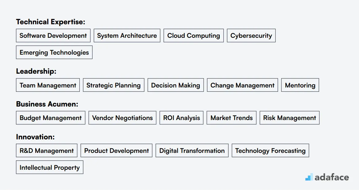 Ideal skills required for Chief Technology Officer