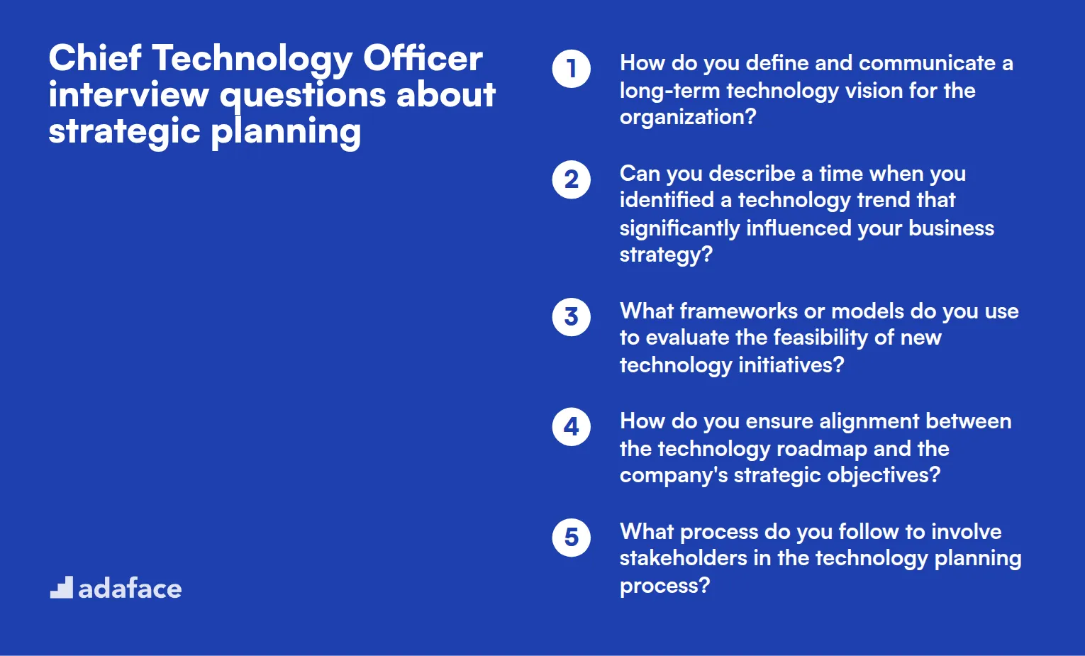 12 Chief Technology Officer interview questions about strategic planning