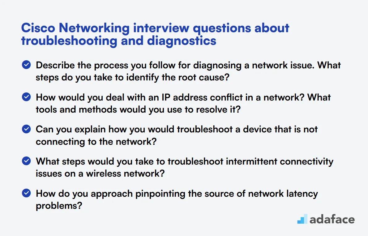 10 Cisco Networking interview questions about troubleshooting and diagnostics