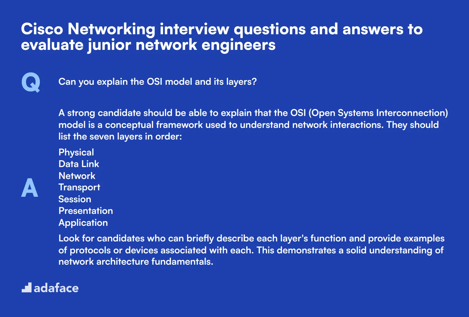 9 Cisco Networking interview questions and answers to evaluate junior network engineers