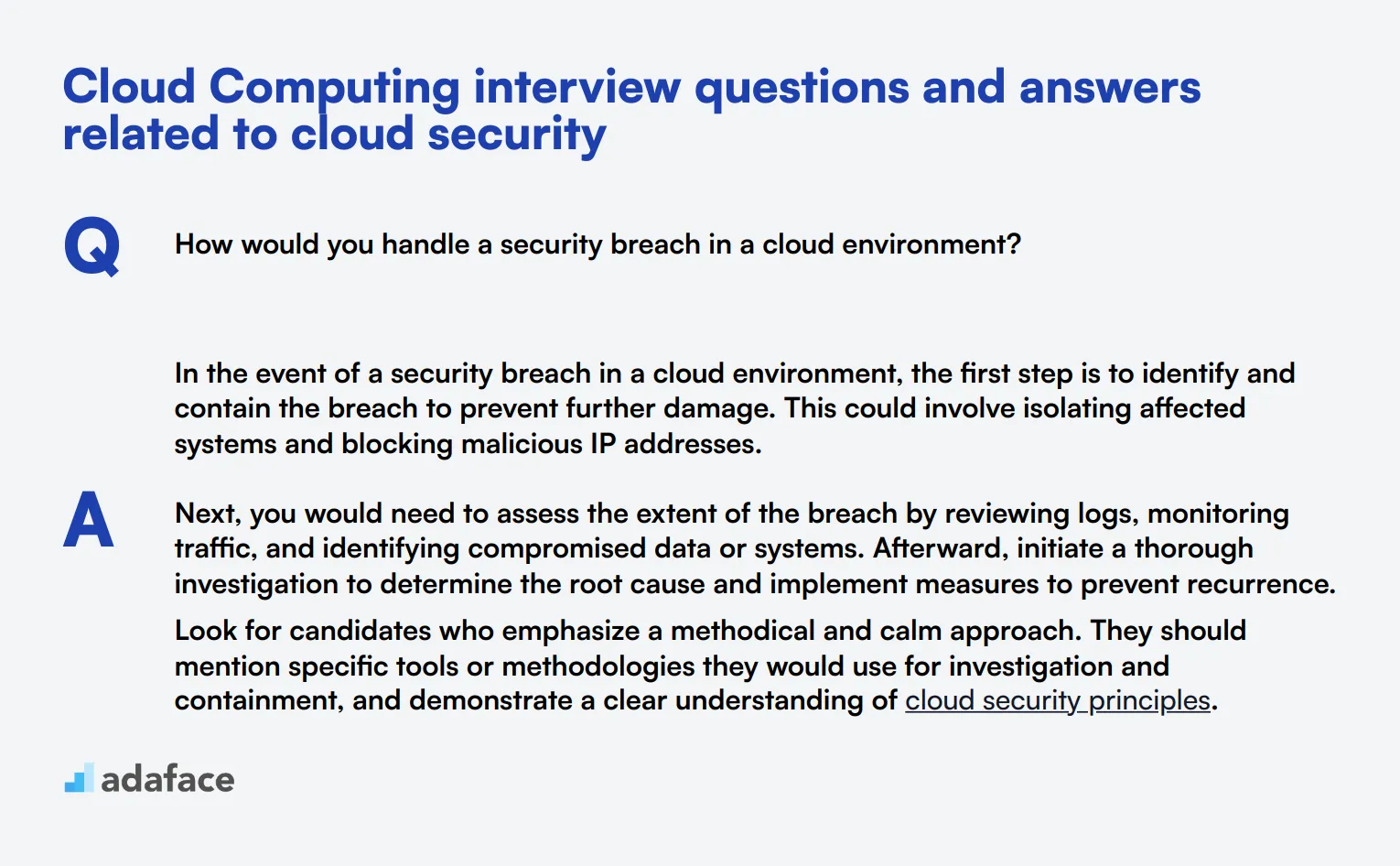 7 Cloud Computing interview questions and answers related to cloud security