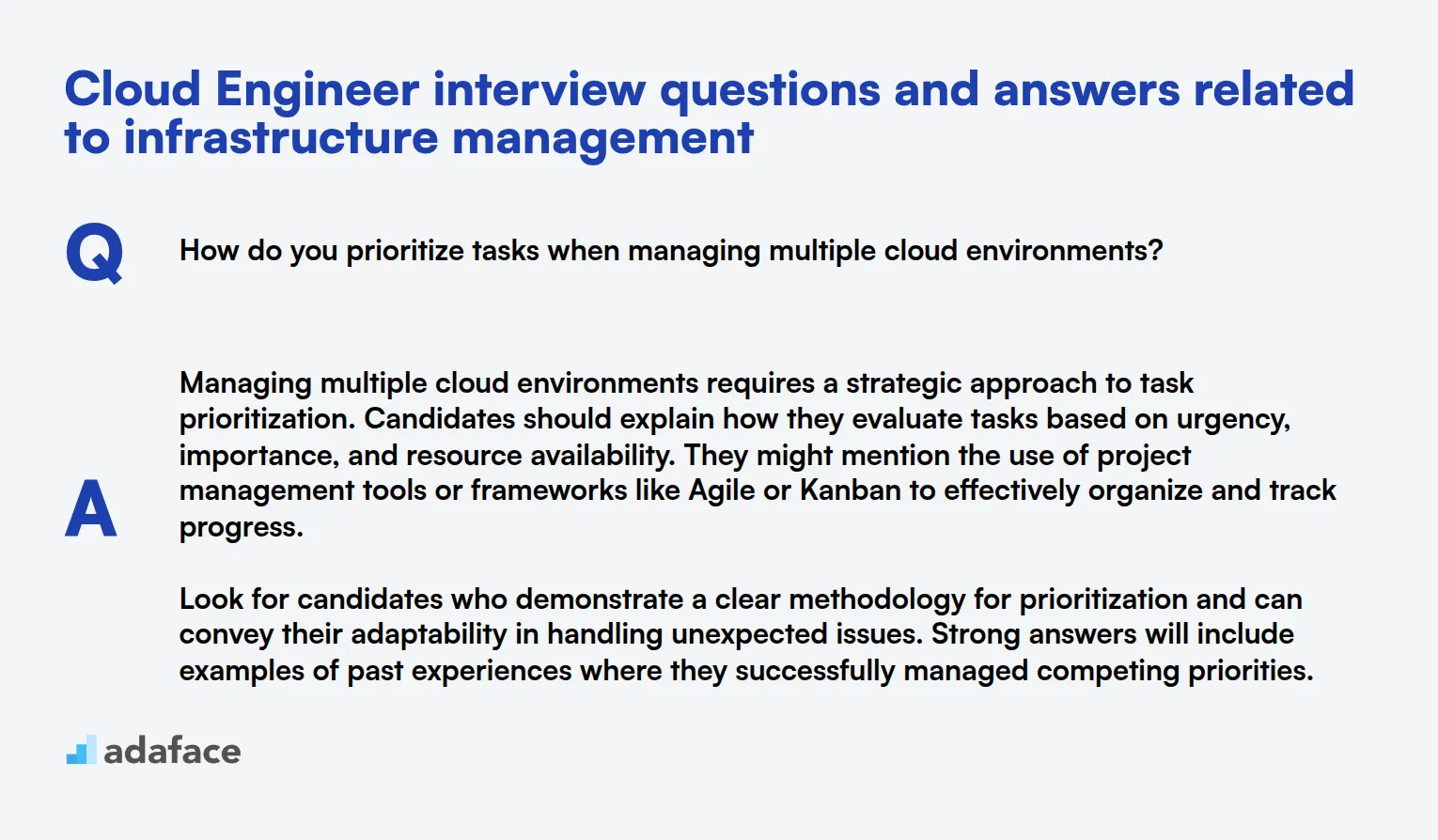 9 Cloud Engineer interview questions and answers related to infrastructure management