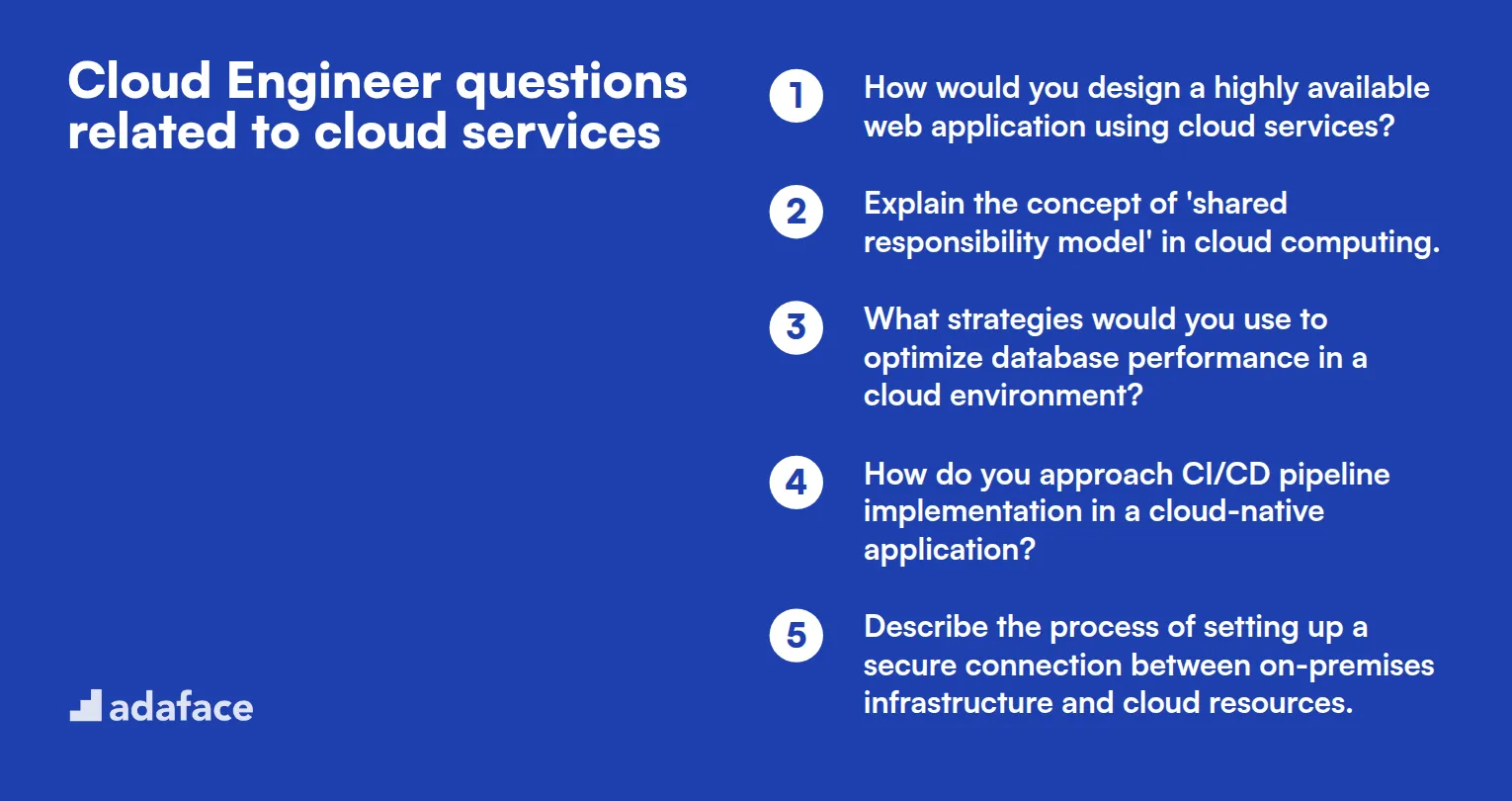 12 Cloud Engineer questions related to cloud services