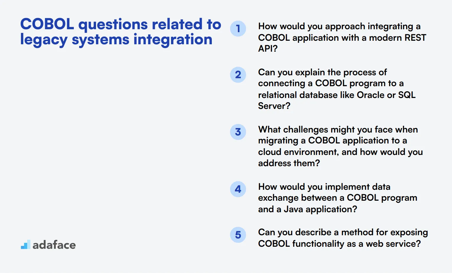 9 COBOL questions related to legacy systems integration