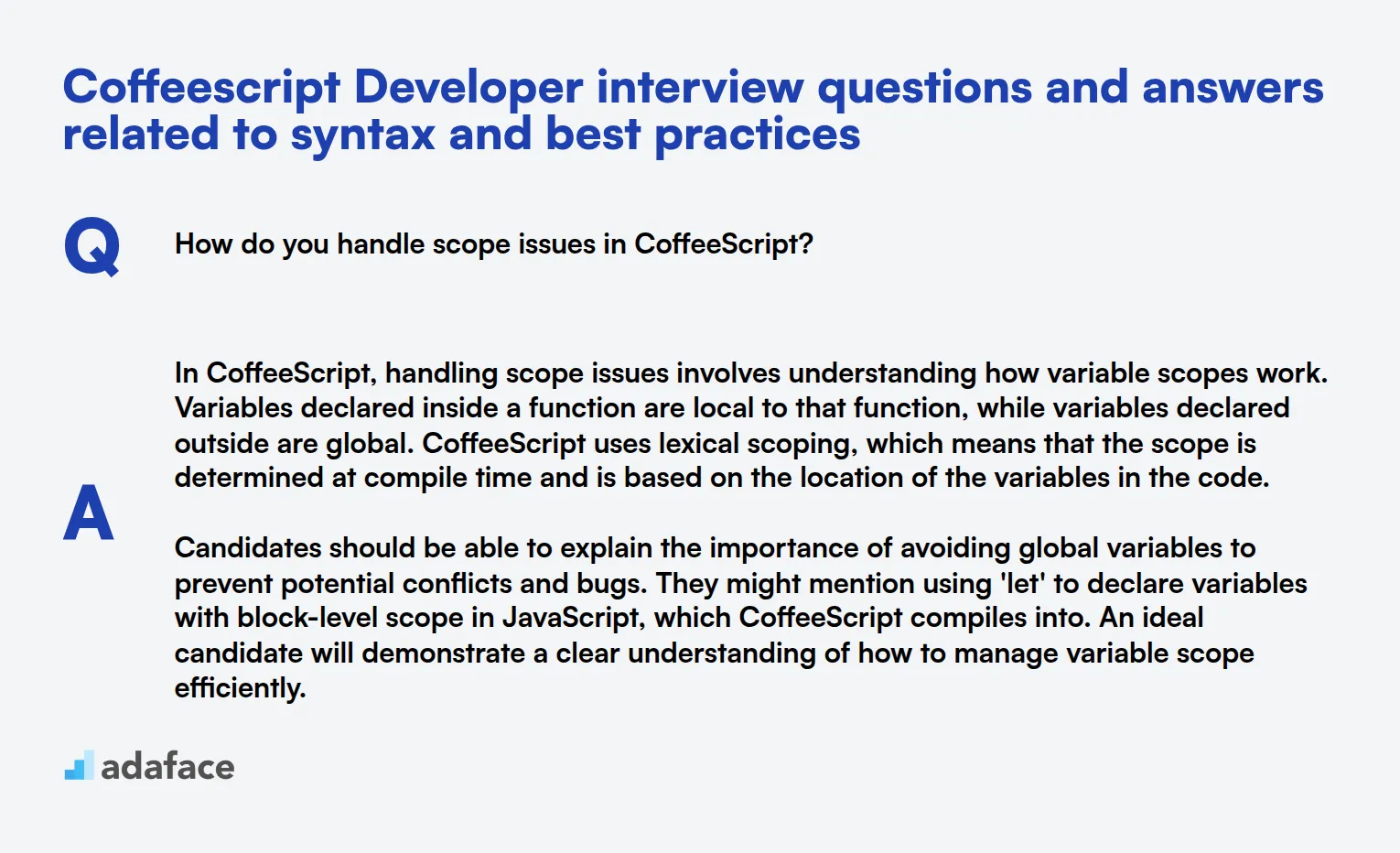 7 Coffeescript Developer interview questions and answers related to syntax and best practices