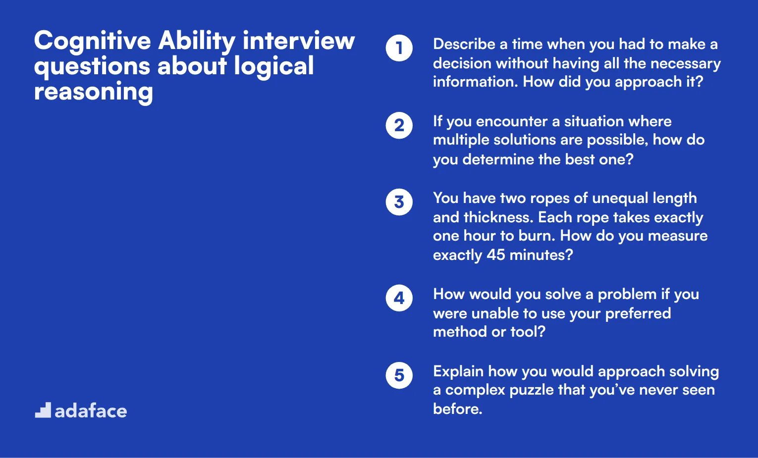 10 Cognitive Ability interview questions about logical reasoning