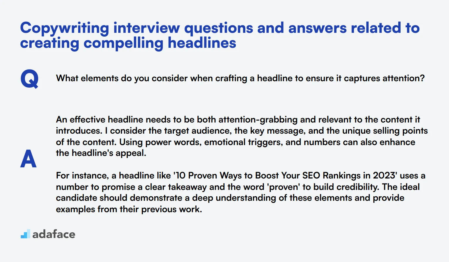 7 Copywriting interview questions and answers related to creating compelling headlines