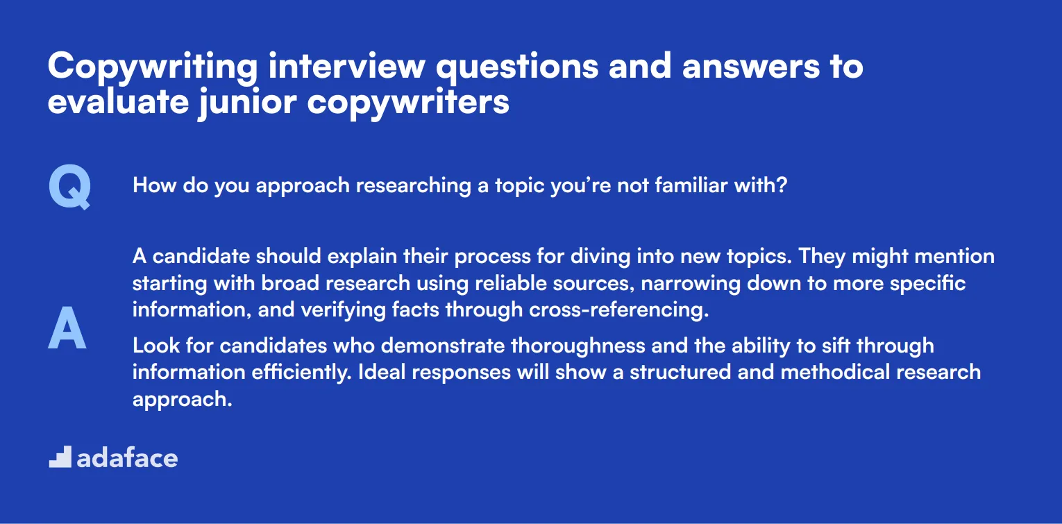 8 Copywriting interview questions and answers to evaluate junior copywriters