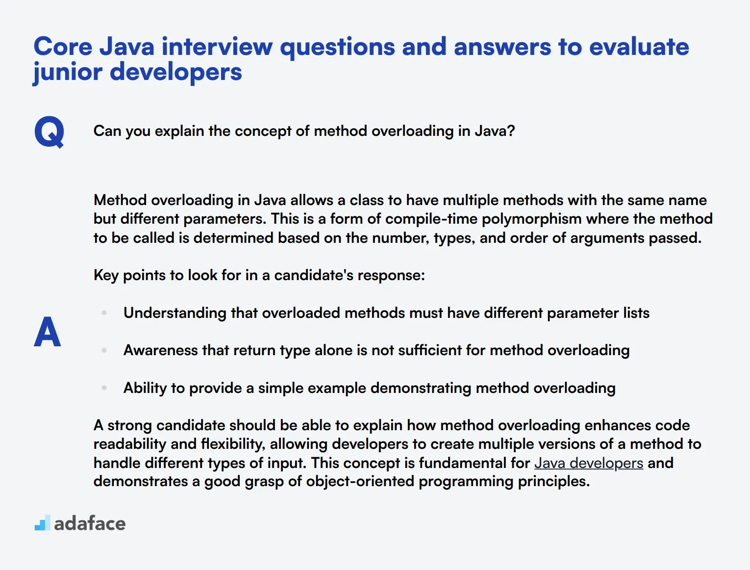 5 Core Java interview questions and answers to evaluate junior developers