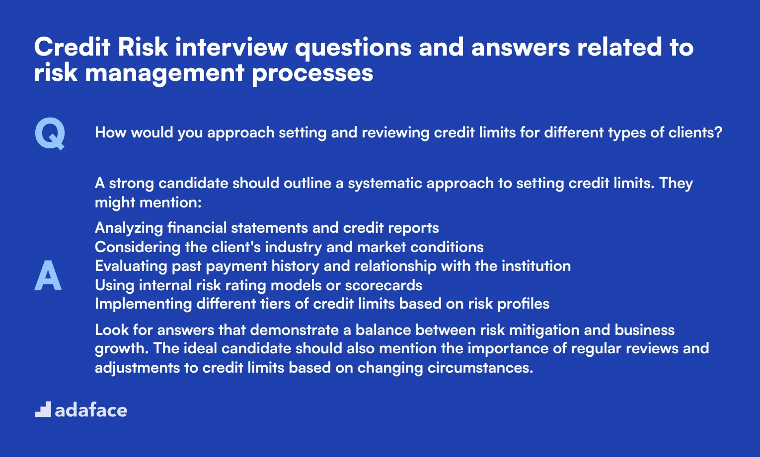 9 Credit Risk interview questions and answers related to risk management processes