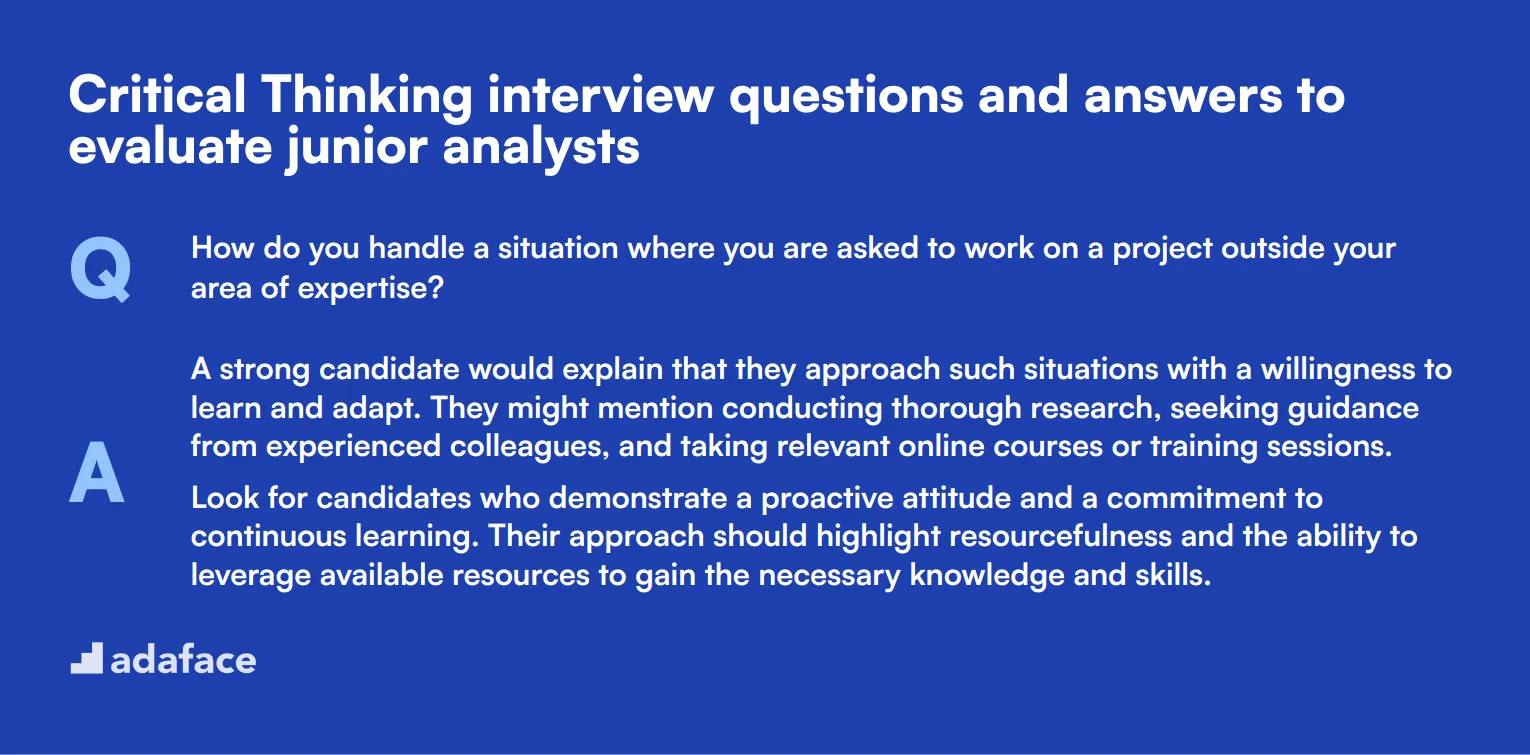 7 Critical Thinking interview questions and answers to evaluate junior analysts