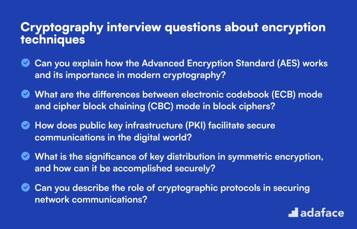 12 Cryptography interview questions about encryption techniques