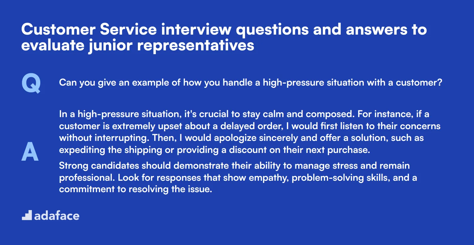 8 Customer Service interview questions and answers to evaluate junior representatives