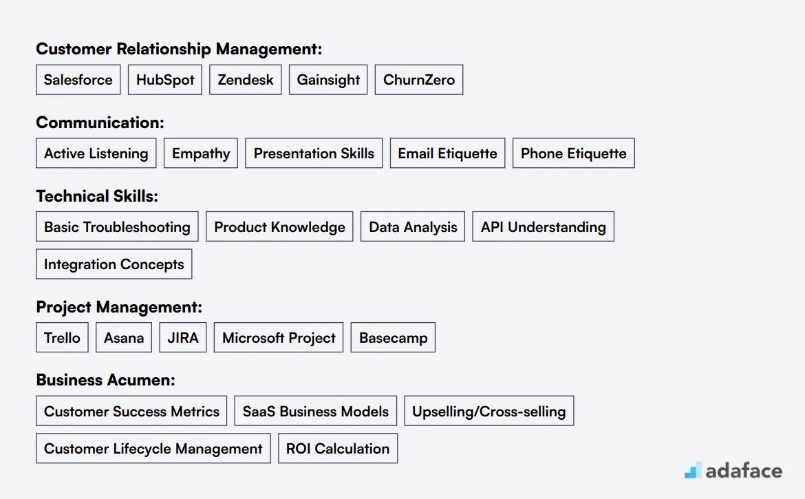 Ideal skills required for Customer Success Associate