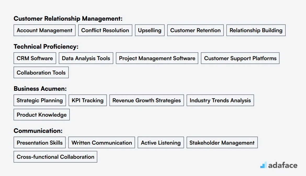 Ideal skills required for Customer Success Manager