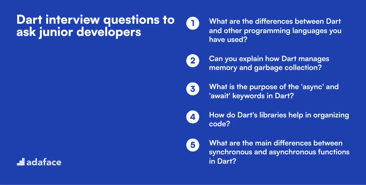 21 Dart interview questions to ask junior developers