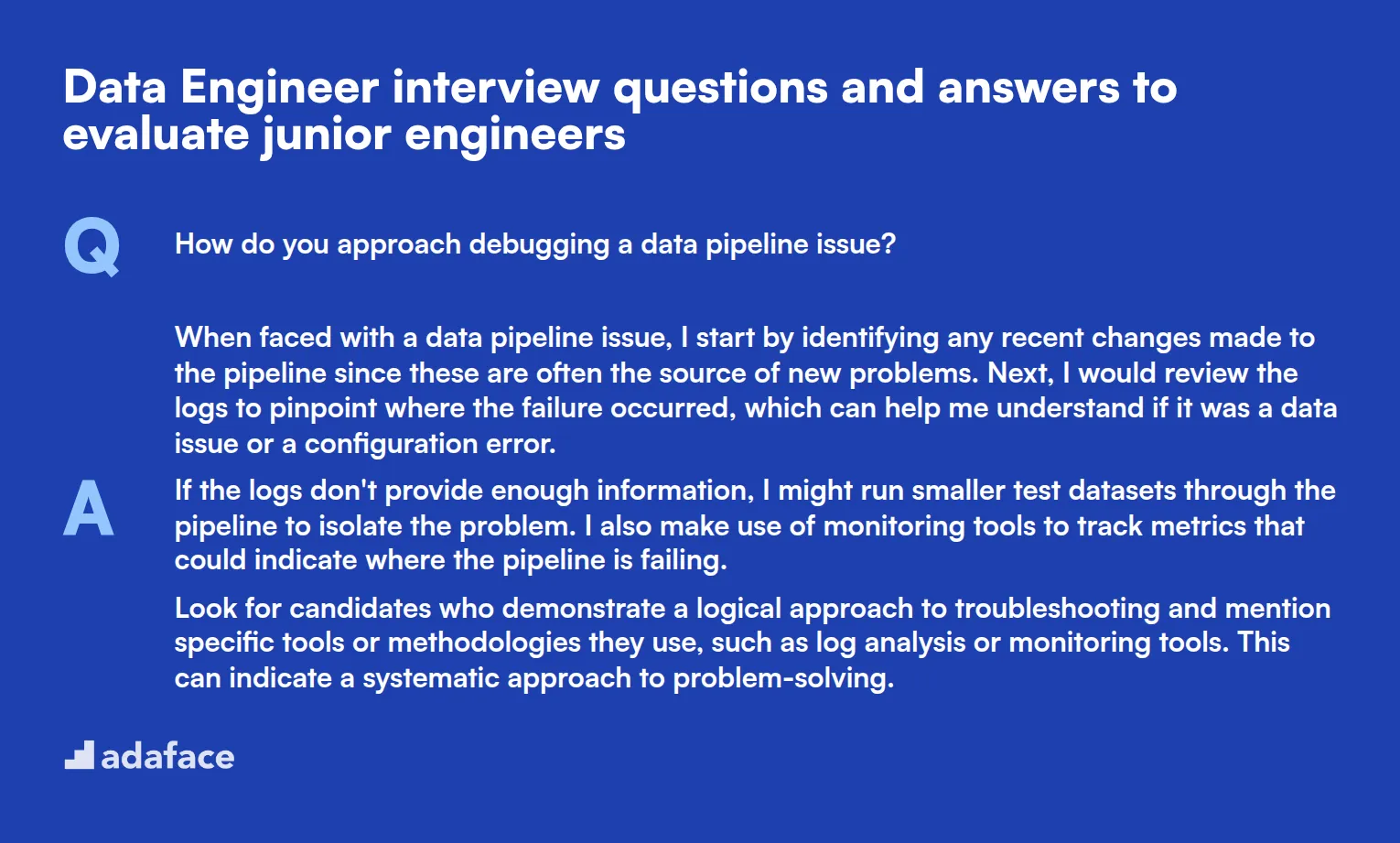 8 Data Engineer interview questions and answers to evaluate junior engineers