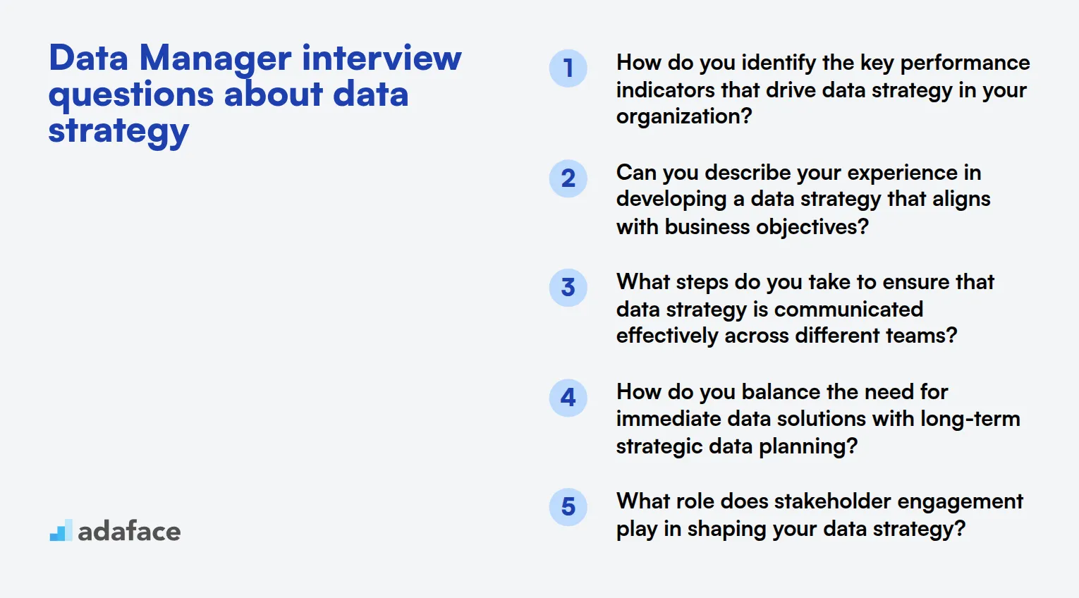 9 Data Manager interview questions about data strategy
