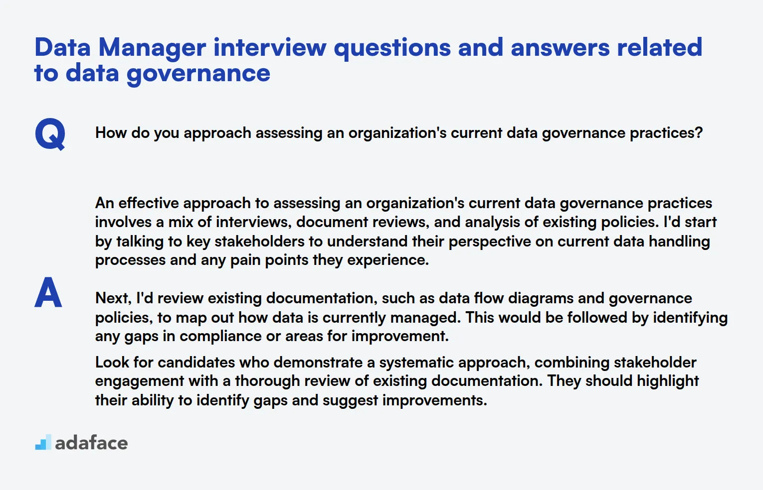 7 Data Manager interview questions and answers related to data governance