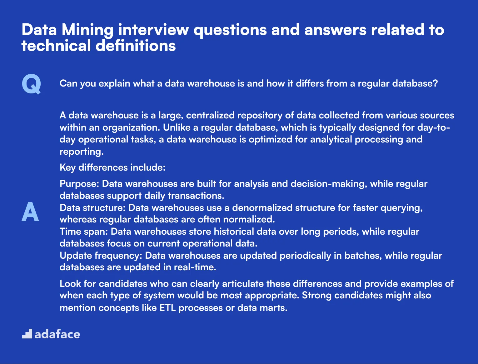 8 Data Mining interview questions and answers related to technical definitions